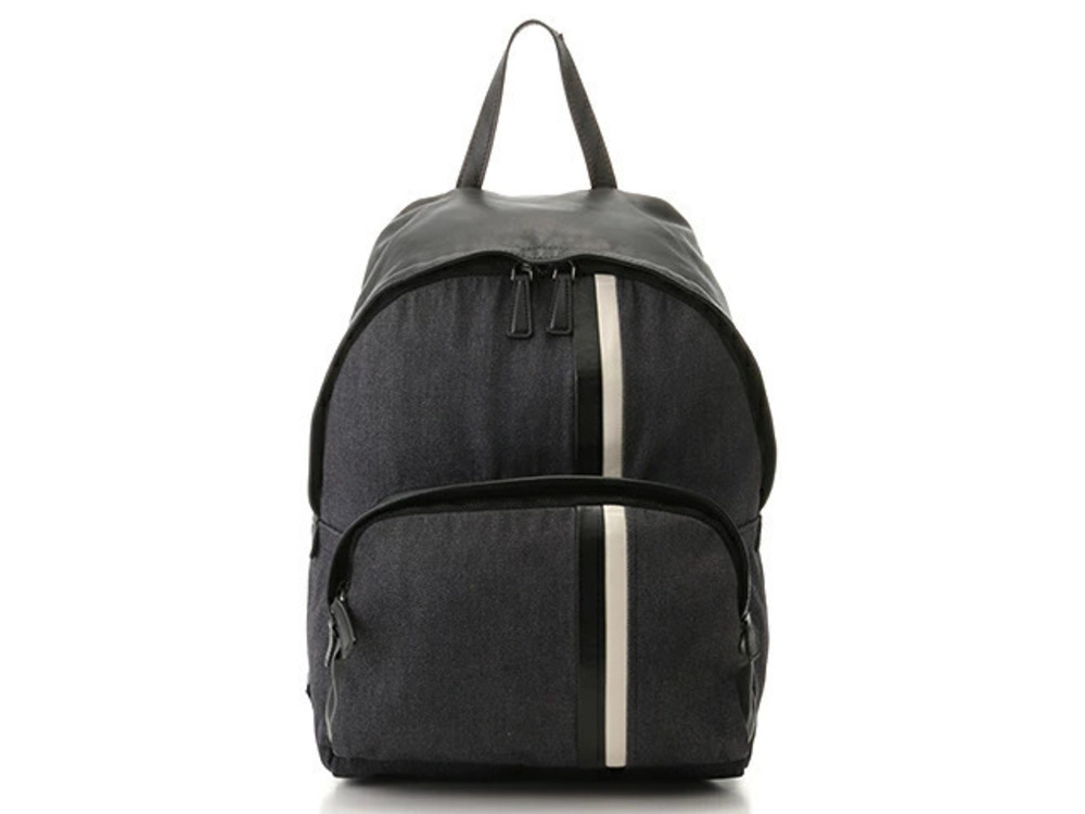 Prada bag backpack rucksack blue black denim calfskin